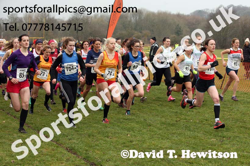 Senior and veteran womens 2018 Durham Cathedral Cross Country Relay. Photo:  David T. Hewitson/Sports for All Pics